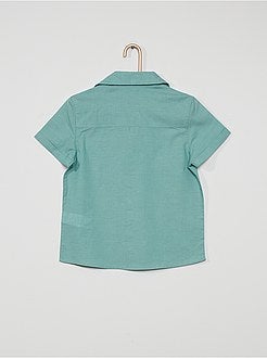 Ragazzi Manica Corta Camicia per la Scuola: Bambini Bottone su Collare Vestito Moda Camicia Verde Chiaro 6