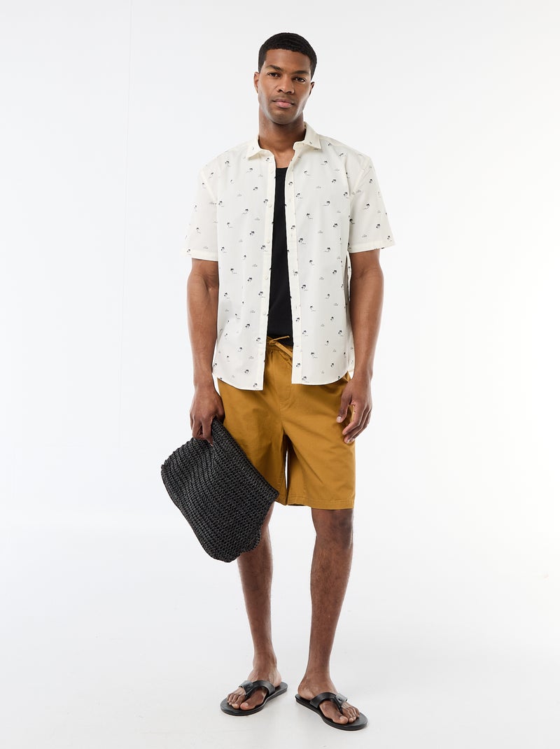Camicia a maniche corte con apertura abbottonata Bianco - Kiabi