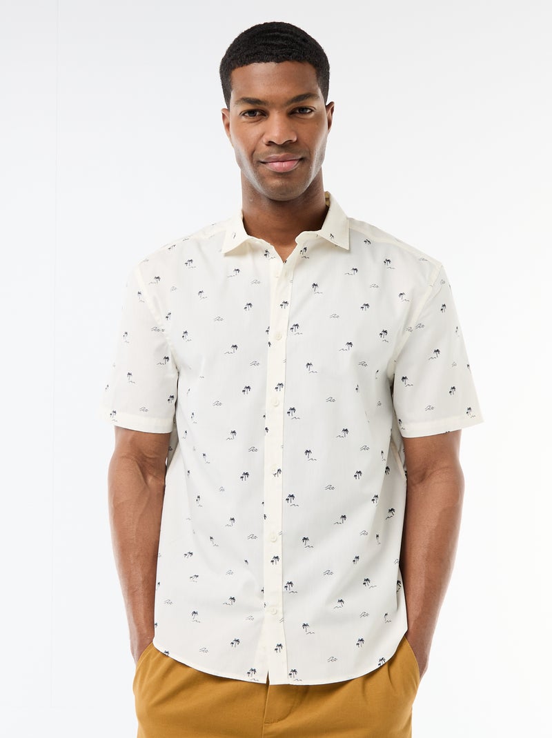 Camicia a maniche corte con apertura abbottonata Bianco - Kiabi