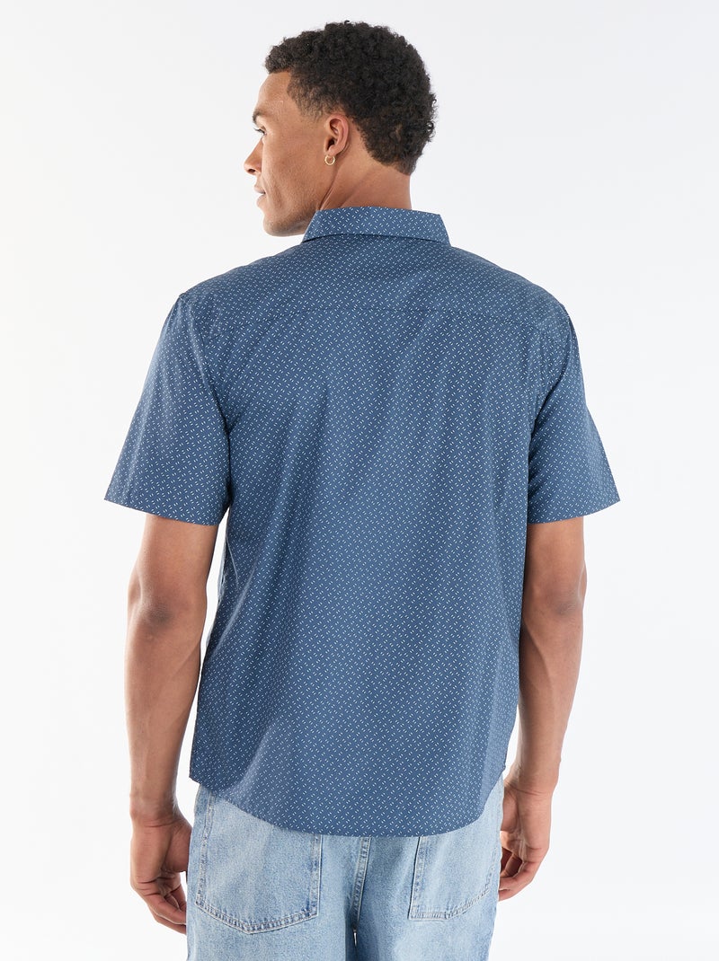 Camicia a maniche corte con apertura abbottonata Blu - Kiabi