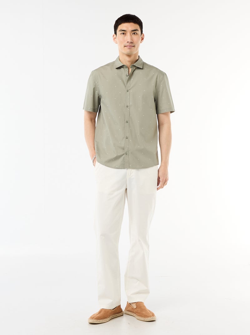 Camicia a maniche corte con apertura abbottonata Verde - Kiabi