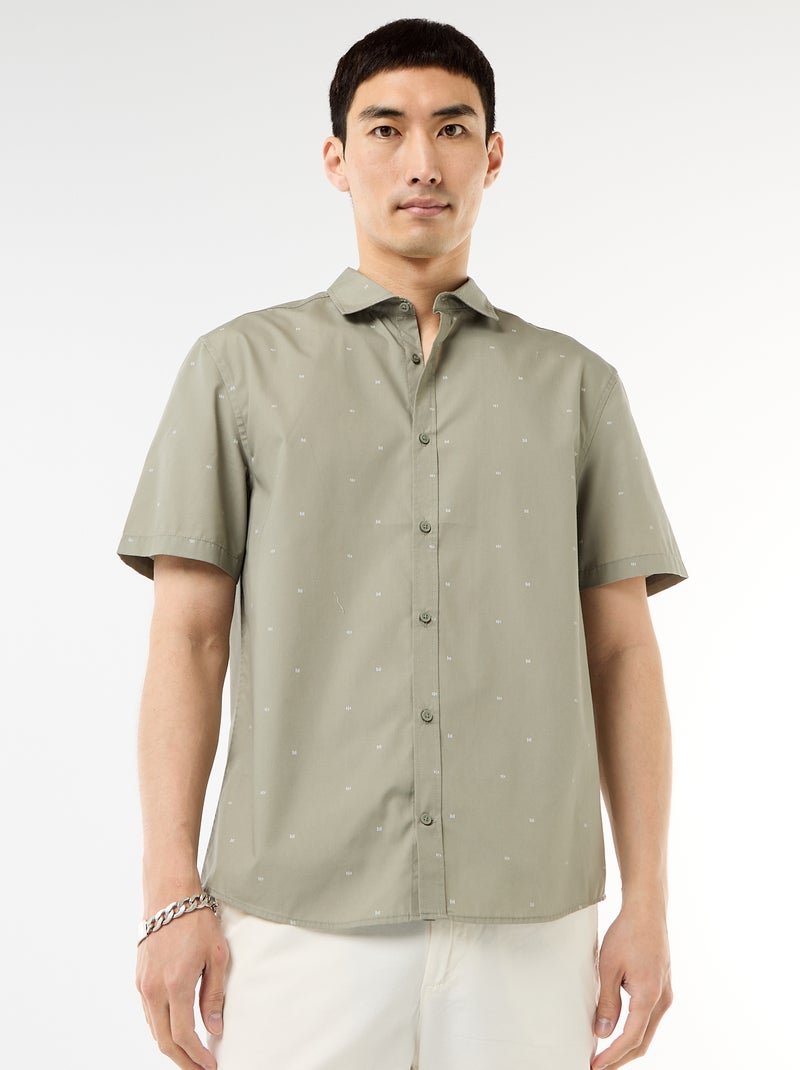 Camicia a maniche corte con apertura abbottonata Verde - Kiabi