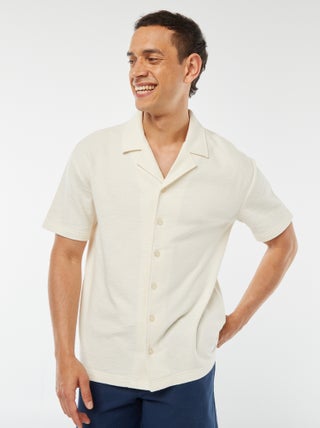 Camicia a maniche corte con collo a polo