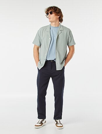 Camicia a maniche corte con collo a polo