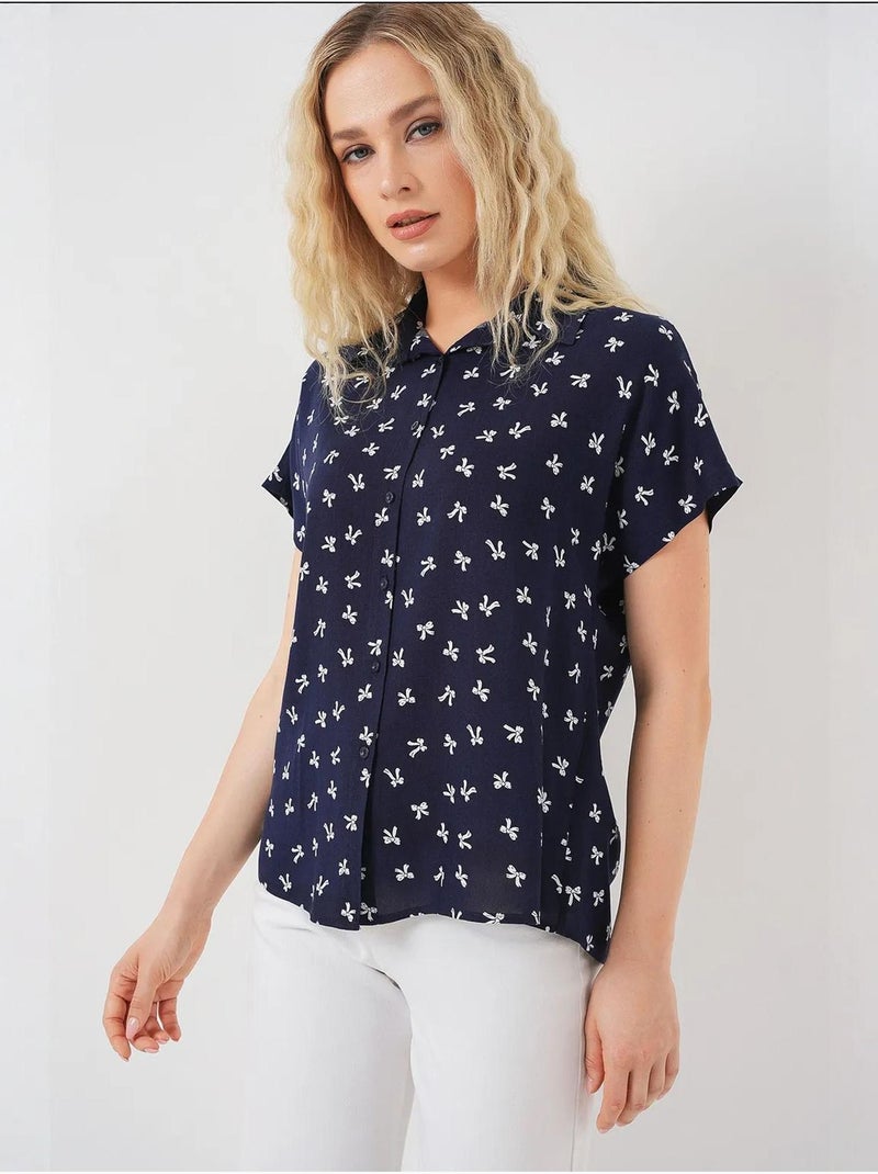 Camicia a maniche corte con fantasia bdart Blu marino - Kiabi