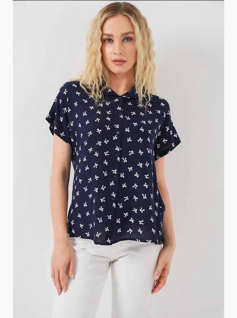 Camicia a maniche corte con fantasia bdart Blu marino - Kiabi
