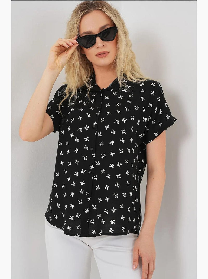 Camicia a maniche corte con fantasia bdart Nero - Kiabi
