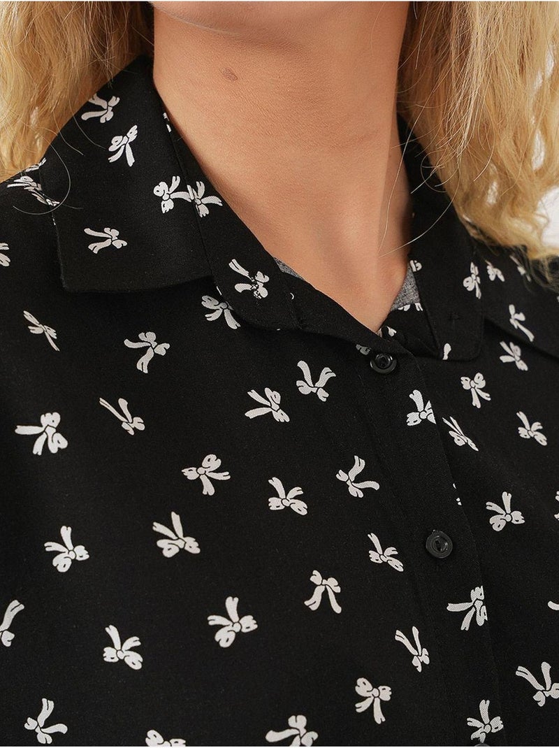 Camicia a maniche corte con fantasia bdart Nero - Kiabi