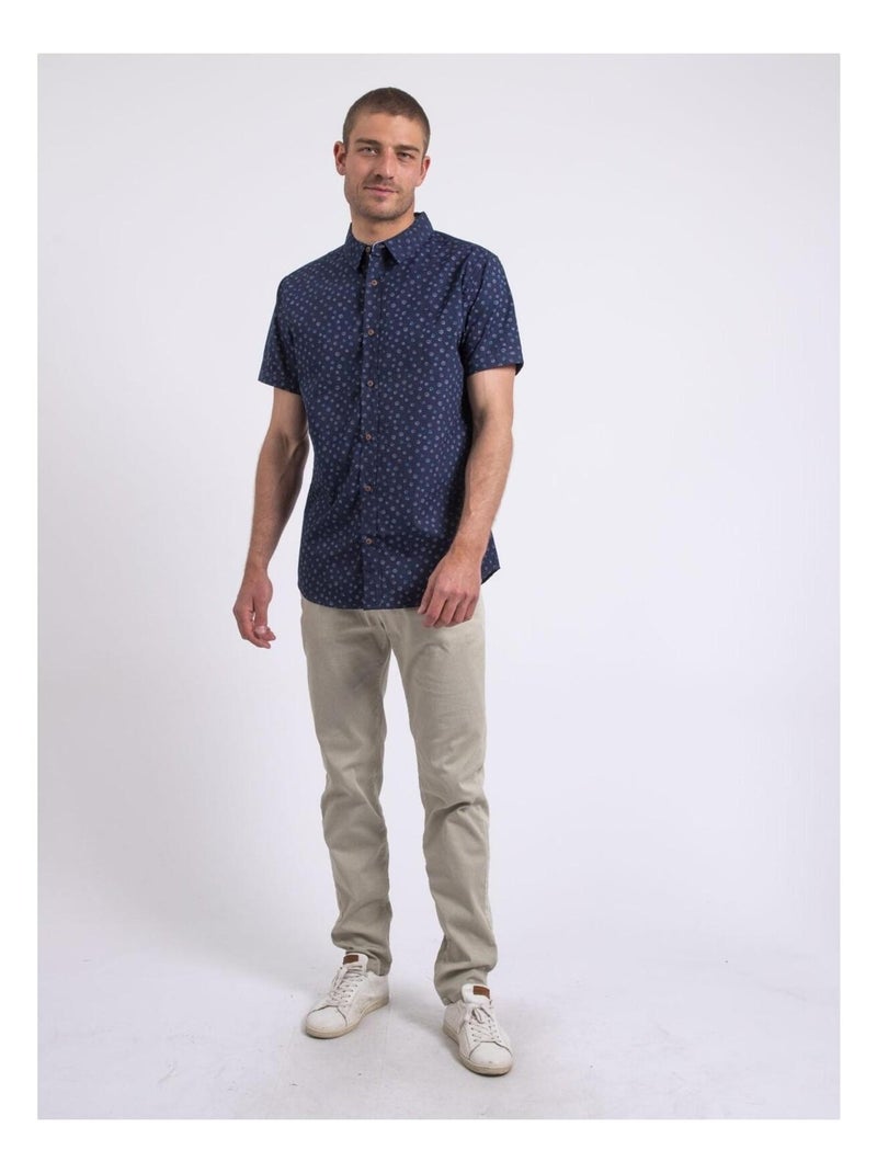 Camicia a maniche corte con motivi DAXARO Blu marino - Kiabi