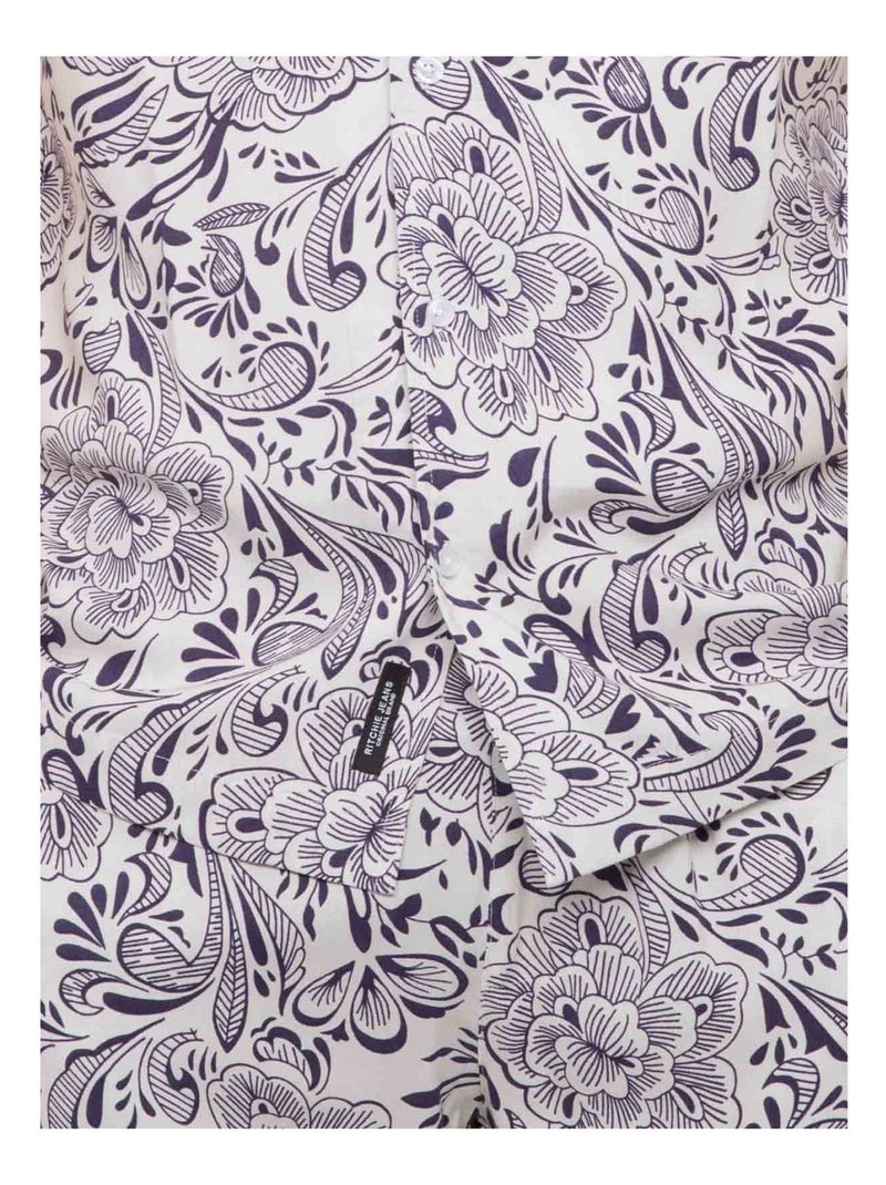Camicia a maniche corte con motivi DONUPO Ecru - Kiabi