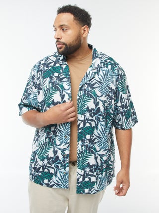 Camicia a maniche corte con motivo a fiori