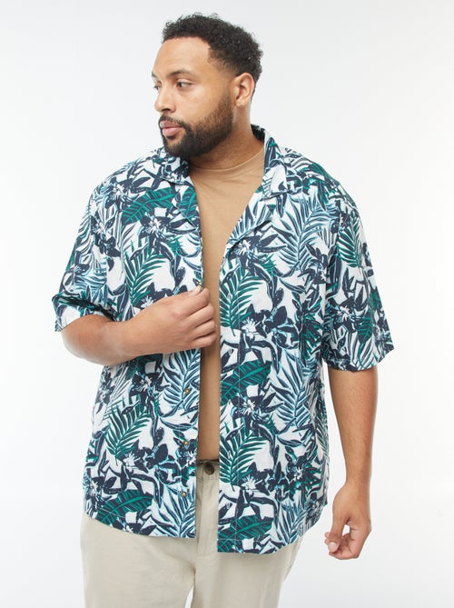 Camicia a maniche corte con motivo a fiori - Kiabi