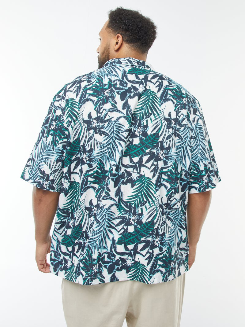 Camicia a maniche corte con motivo a fiori Blu - Kiabi