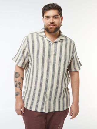 Camicia a maniche corte con motivo a righe