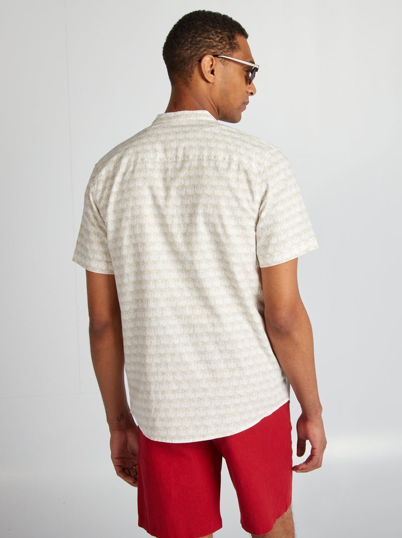 Camicia a maniche corte con motivo BEIGE - Kiabi