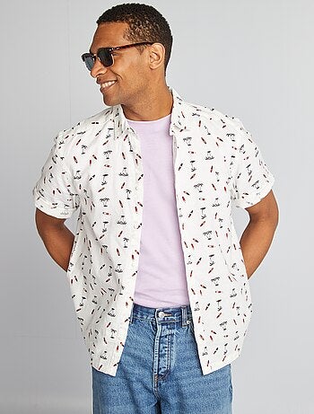 Camicia a maniche corte con motivo