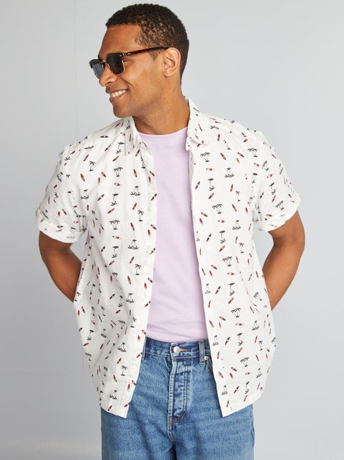 Camicia a maniche corte con motivo - Kiabi