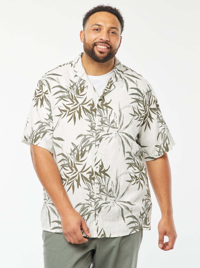 Camicia a maniche corte con motivo Bianco - Kiabi