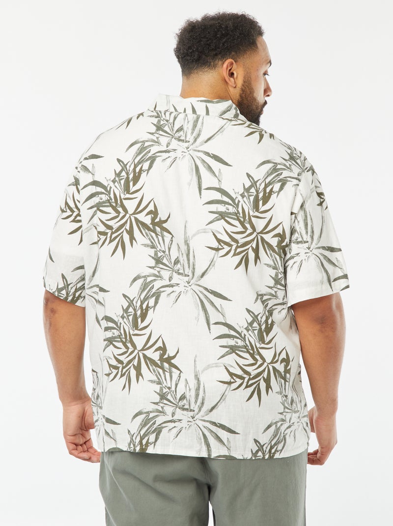 Camicia a maniche corte con motivo Bianco - Kiabi