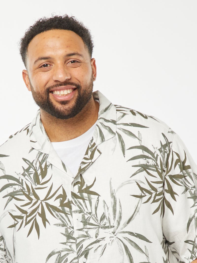 Camicia a maniche corte con motivo Bianco - Kiabi