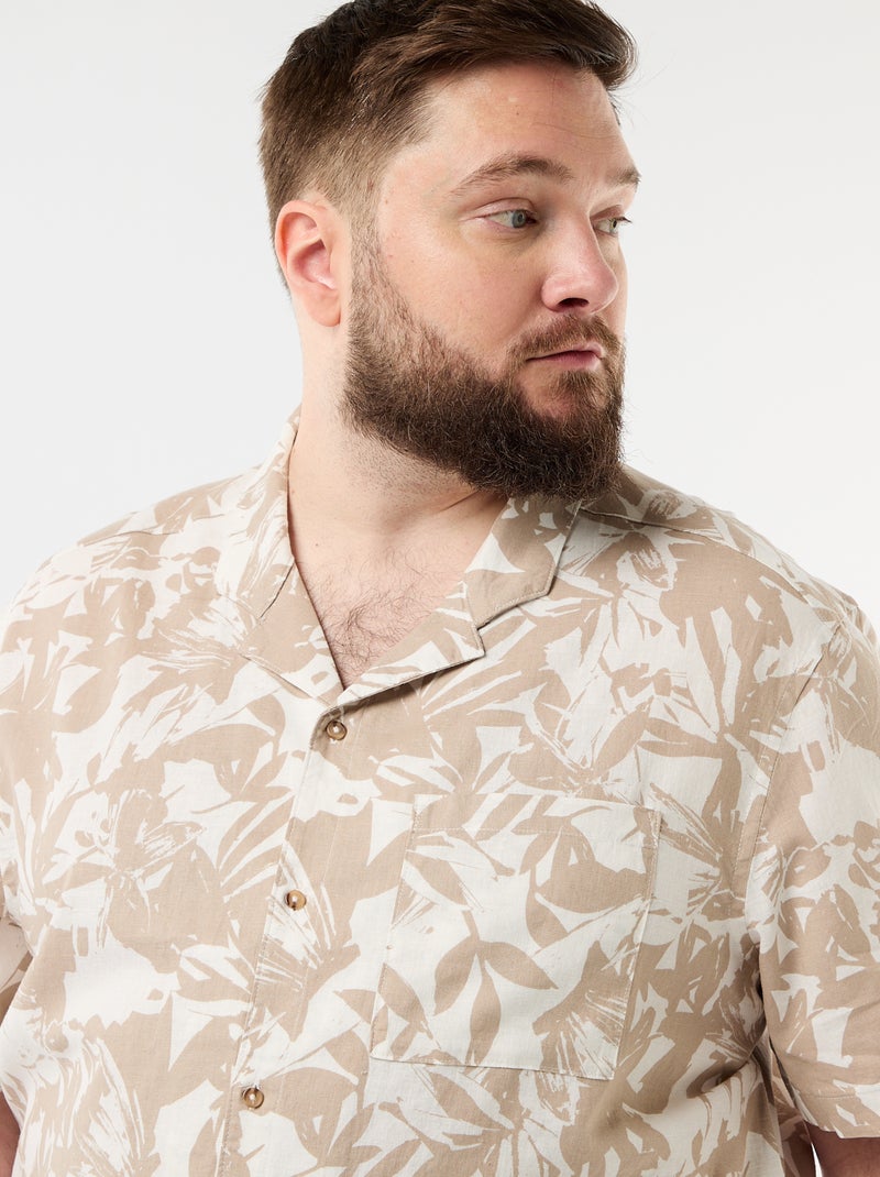 Camicia a maniche corte con motivo Bianco - Kiabi