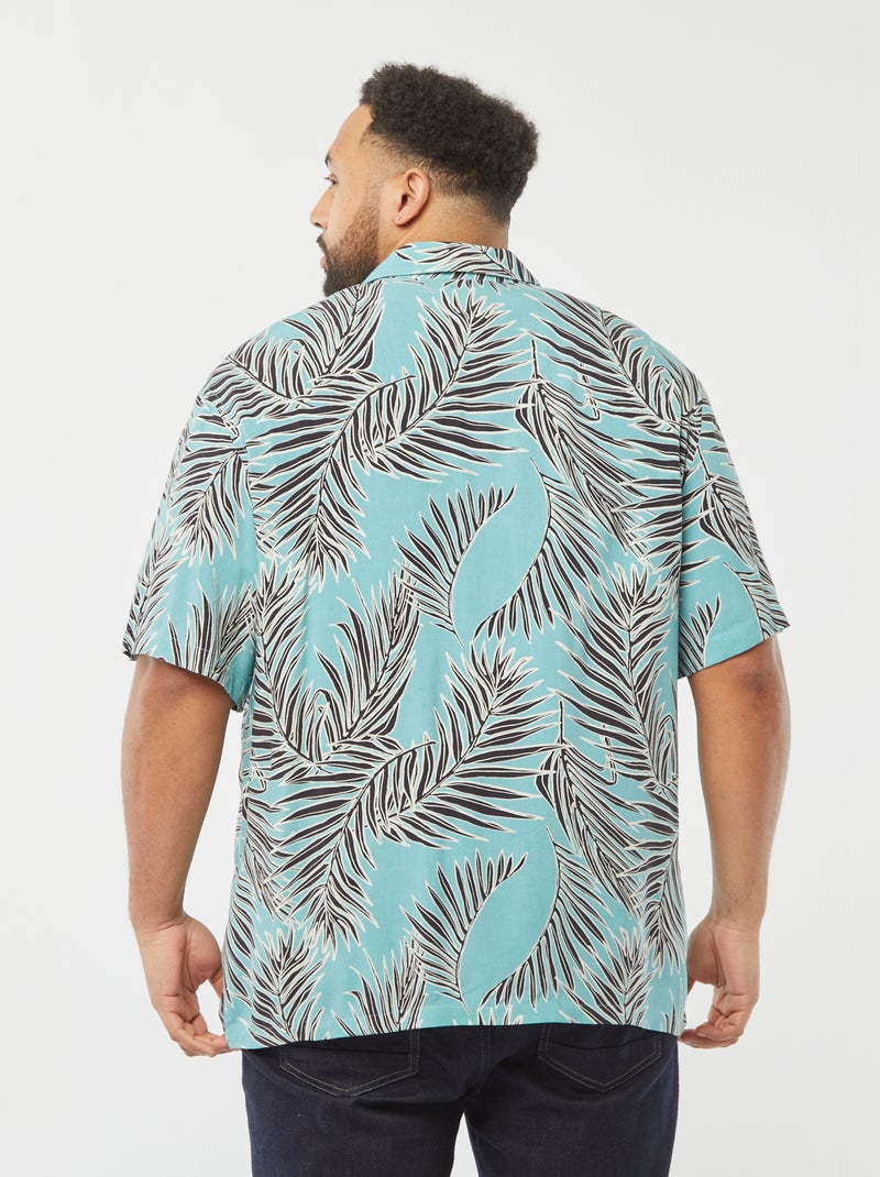 camicia a maniche corte con motivo BLU - Kiabi