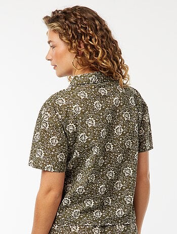 Camicia a maniche corte con motivo floreale