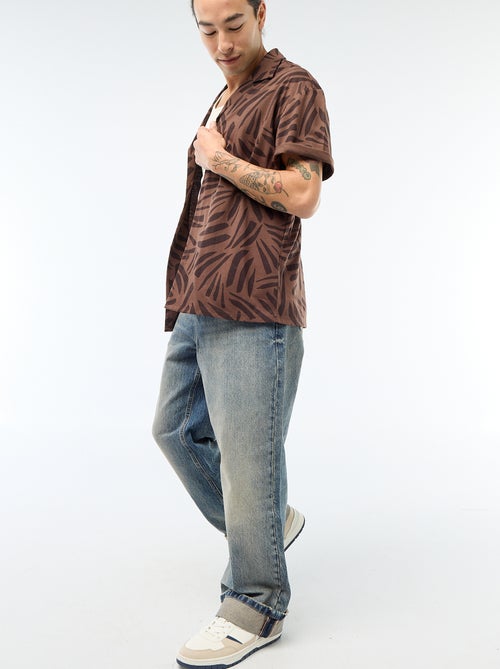 Camicia a maniche corte con motivo - Kiabi