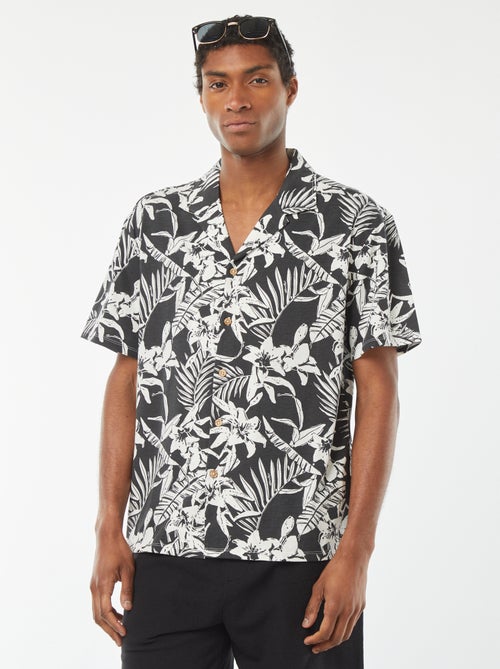Camicia a maniche corte con motivo - Kiabi
