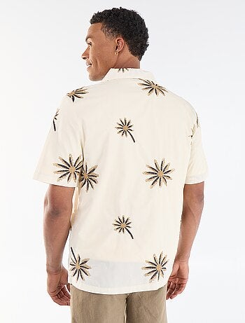 Camicia a maniche corte con motivo ricamato