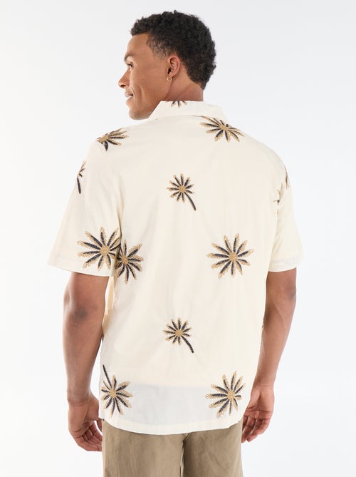 Camicia a maniche corte con motivo ricamato - Kiabi