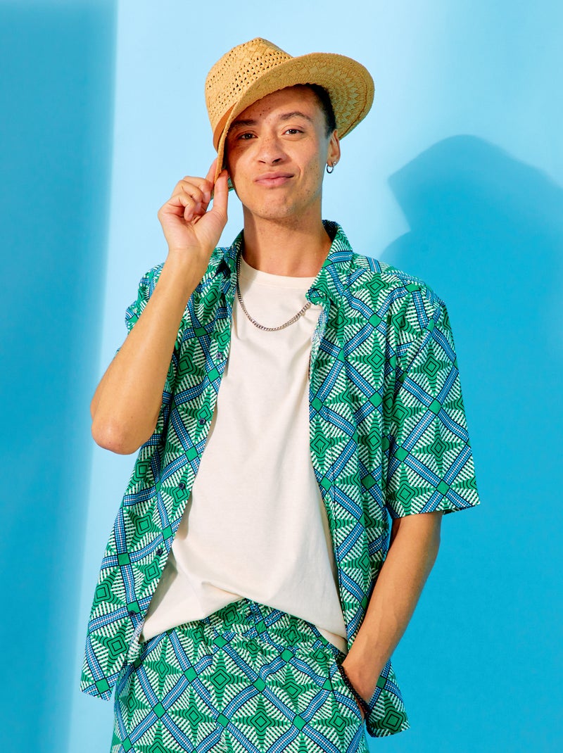Camicia a maniche corte con motivo VERDE - Kiabi