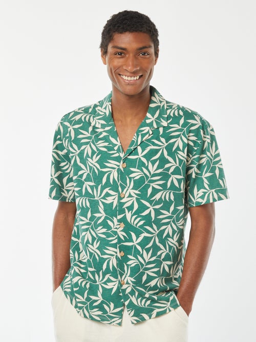 Camicia a maniche corte con motivo - Kiabi