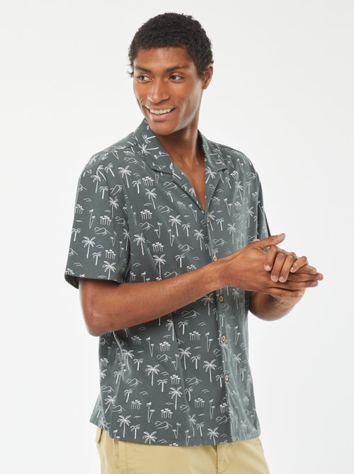 Camicia a maniche corte con motivo - Kiabi