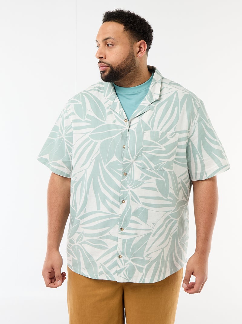 Camicia a maniche corte con motivo Verde - Kiabi