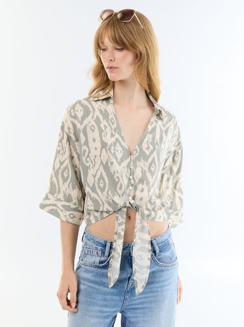 Camicia a maniche corte con nodo in vita - Kiabi