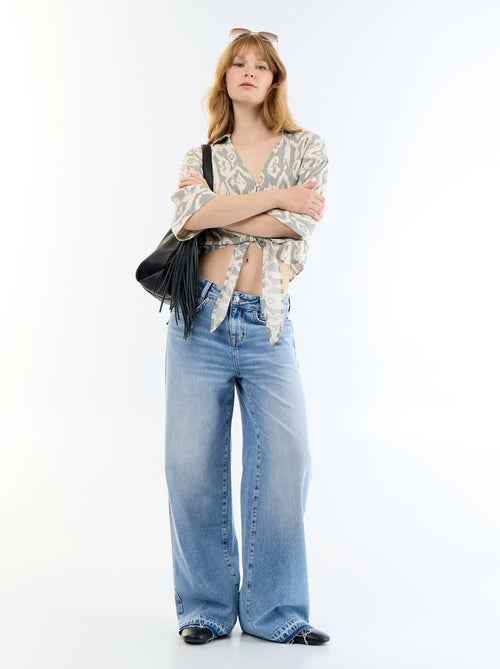 Camicia a maniche corte con nodo in vita - Kiabi