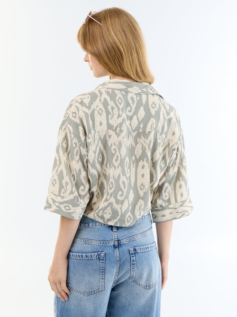 Camicia a maniche corte con nodo in vita Verde - Kiabi