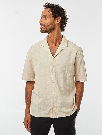 Camicia a maniche corte con ricami