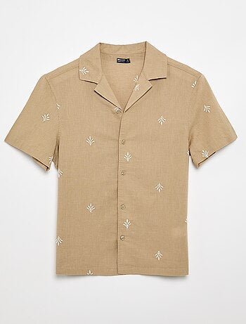 Camicia a maniche corte con ricami