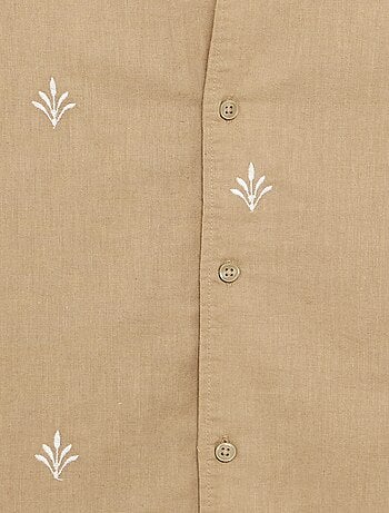Camicia a maniche corte con ricami