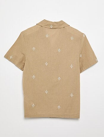 Camicia a maniche corte con ricami