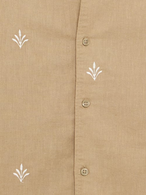 Camicia a maniche corte con ricami - Kiabi