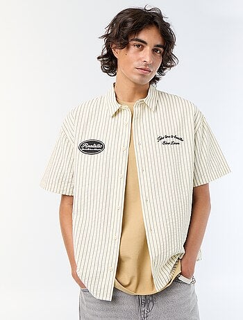 Camicia a maniche corte con ricami