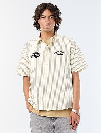 Camicia a maniche corte con ricami