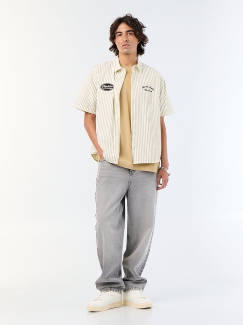 Camicia a maniche corte con ricami - Kiabi