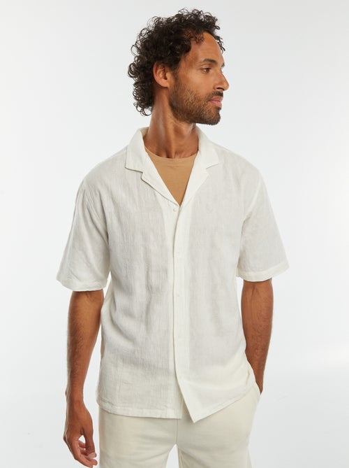 Camicia a maniche corte con ricami - Kiabi