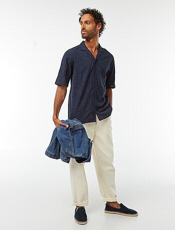 Camicia a maniche corte con ricami