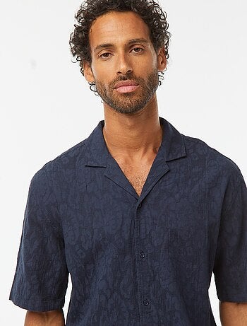 Camicia a maniche corte con ricami