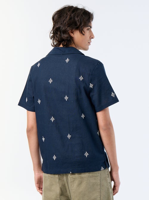 Camicia a maniche corte con ricami - Kiabi